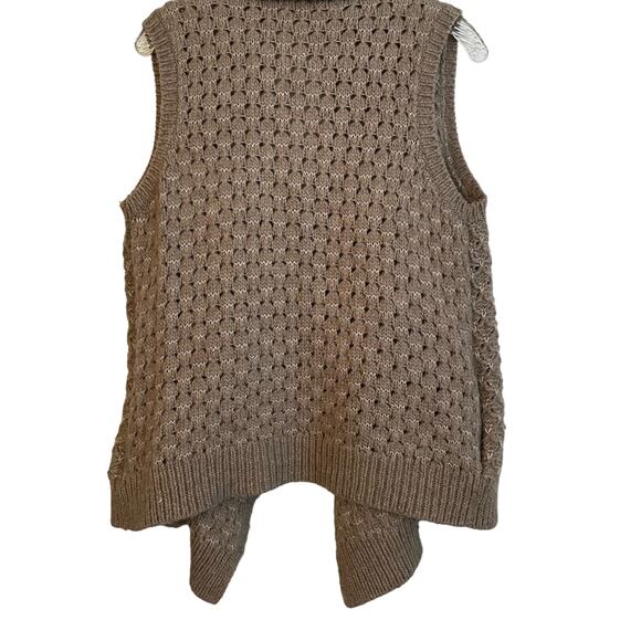 LOFT women's knit, collared cardigan sweater in brown. - Picture 2 of 6